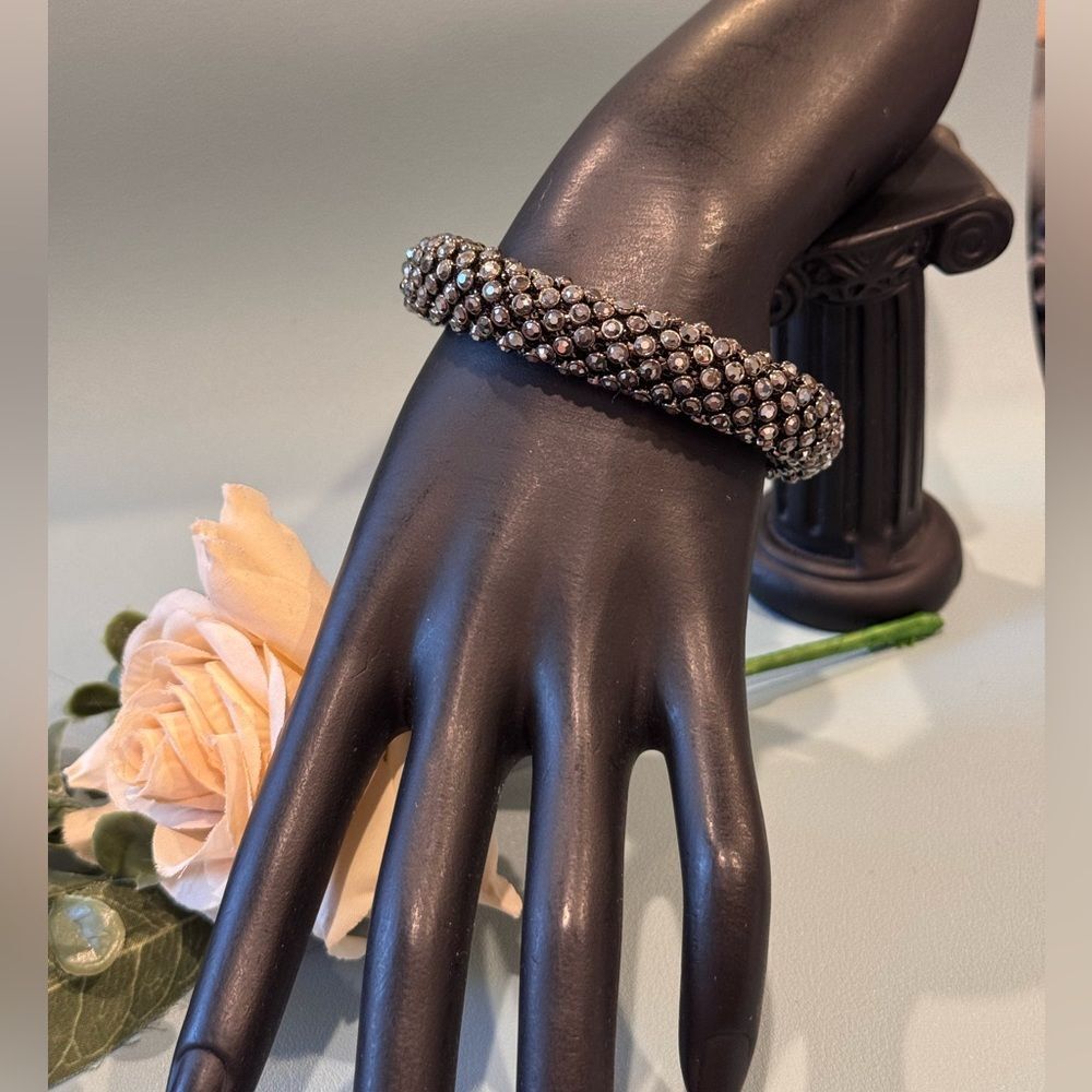 Cara New York NWOT Black with Black Crystal Statement Bracelet 8-9 inch